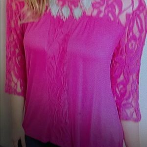 Plus Size Beautiful Hot Pink Blouses Sizes 1X-3X